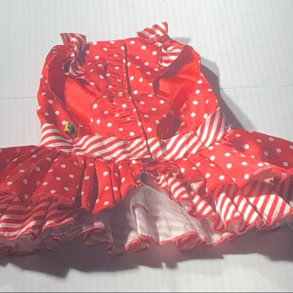 Build A Bear Candy Cane Dress Christmas Theme Ruffles Polka Dotted Red/White OS - Picture 7 of 9